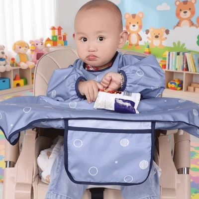 Anti-Dirty Feeding Bib Waterproof Long Sleeves Bib  Baby Feeding - Bild 1 von 4