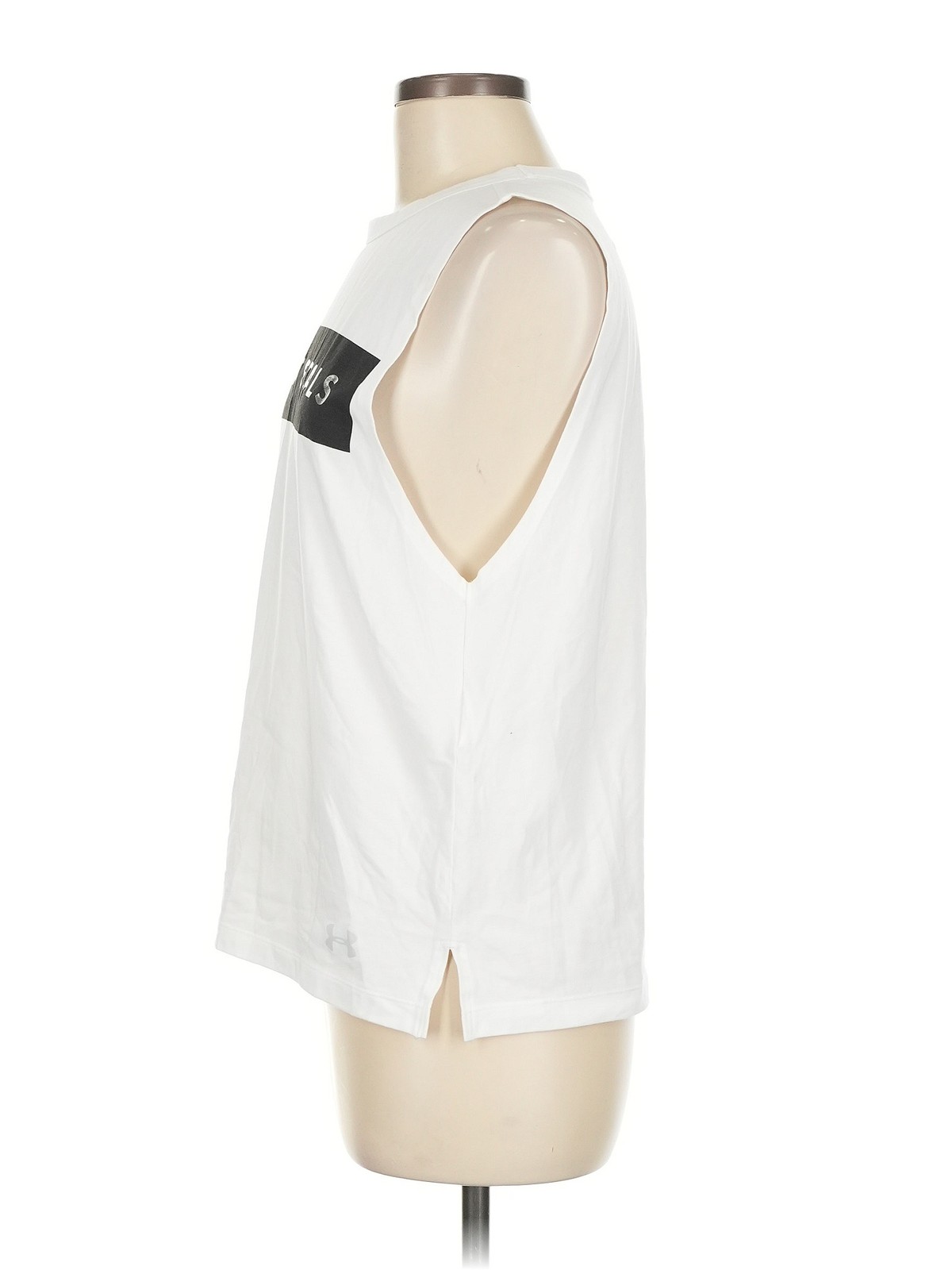 Under Armour Women White Sleeveless T-Shirt M thumbnail 4