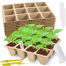 120 Cells Seed Starter Tray Biodegradable Peat Pots Organic Germination Kit Incl