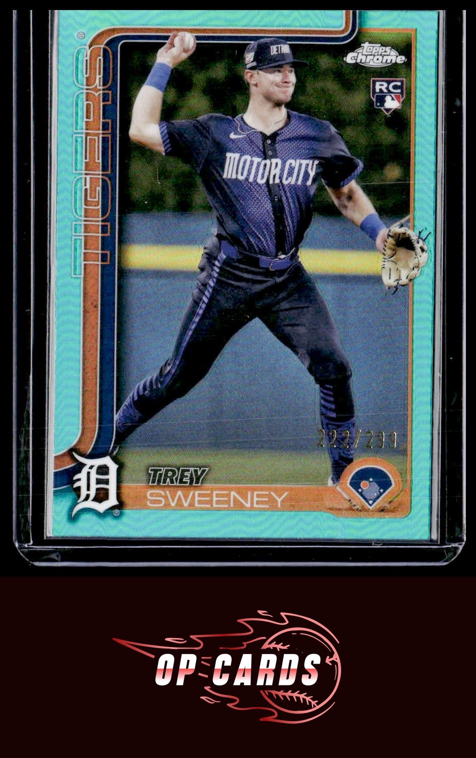 Trey Sweeney 2025 Topps Chrome #6 Teal Refractors #/299, Free Shipping