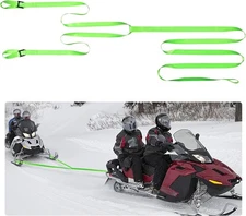 Heavy Duty Snowmobile Tow Strap 17.5ft Hooks 400kg Break Strength Recovery Rope