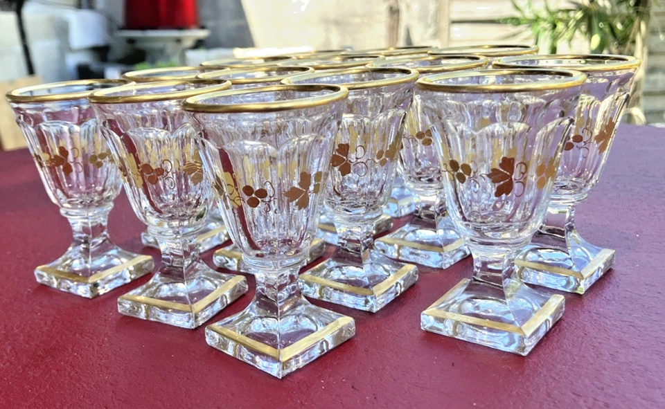 Verre à Cave À Liqueur en Cristal Baccarat Doré À L’or Fin (à la pièce) - Photo 1/4