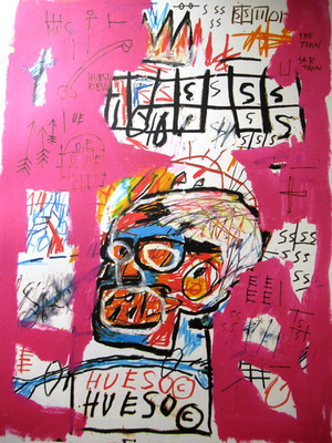 J.M.BASQUIAT: Schöne Lithographie limitiert auf 300 Exemplare, signiert, 50x70cm