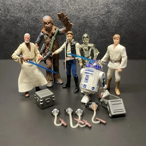 Star Wars Legacy Millennium Falcon Crew Han Solo Chewy Ben R2-D2 C-3PO Luke Set