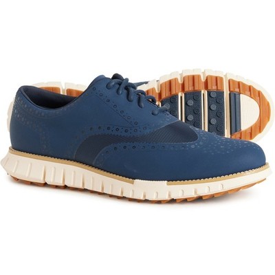 RTLS $180 COLE HAAN ZERO GRAND WINGTIP MEN S WATERPROOF BLUE GOLF SHOES SZ 9.5