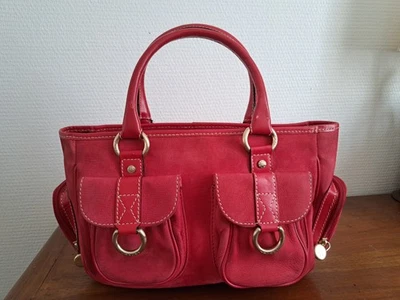 Sac Lancel Cuir / Daim Rouge - Photo 1/4