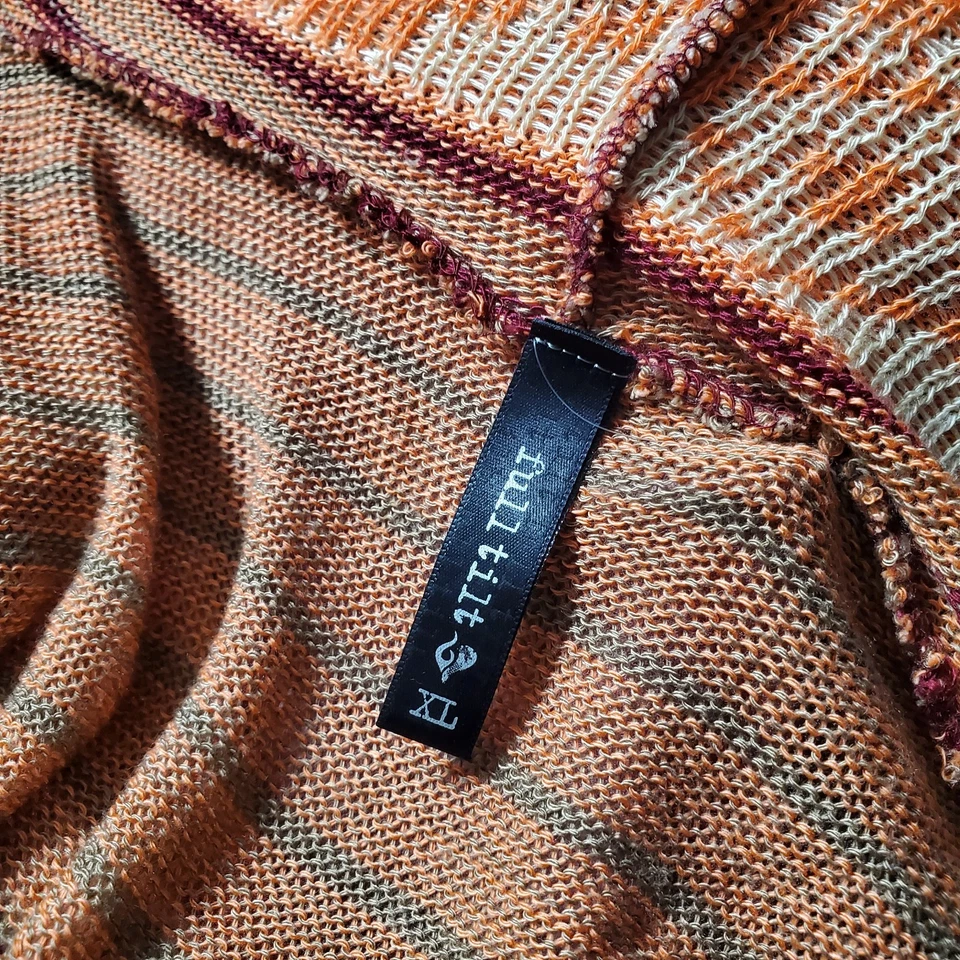 Y2K полный наклон уютный кардиган женщин XL длинный открытый спереди с капюшоном США винтажный серфинга - Изображение 4 из 4