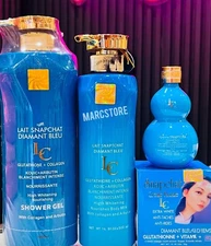 4pc. Lait snapchat Diamant blue Body lotion, serum, soap & Face Cream Set.👌