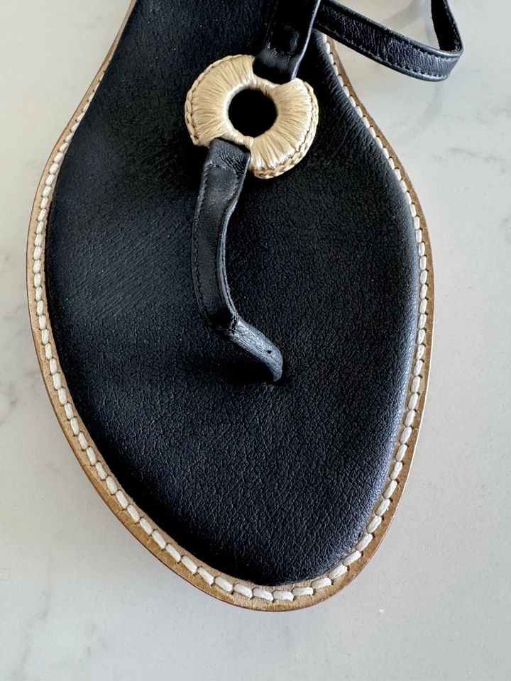 NWOB Bruno Magli Jenna Leather TStrap Sandals - Image 3 of 4