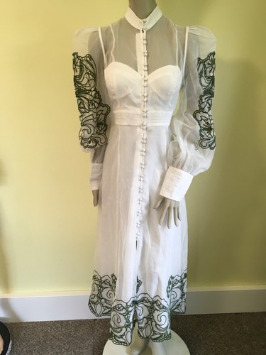 Karen Millen Embroidered Woven Maxi dress size 12 NWT
