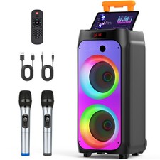 Large Party Speaker Karaoke Machine With Mic HD Sound Big Subwoofer TWS Feature