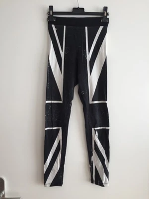 legging H&M drapeau anglais noir gris blanc taille XS - Photo 1/4
