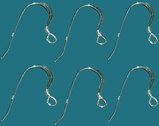 Lot of 6 French Hook Ear Wires 3 Pairs Earring Findings Sterling Silver New