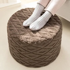 Round Pouf Ottoman 20 X 20 X 14 Inches Boho Poof Home Decor Floor Pouffe Ottoman