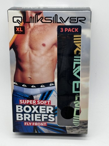 NEW 3 PACK MEN'S QUICKSILVER SUPER SOFT BOXER BRIEFS FLY FRONT S/M/L TAG FREE - Picture 24 of 27