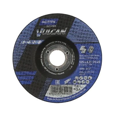 10 x Norton Schruppscheibe gekröpft | 125x8,0x22,23 A 30 S Vulcan