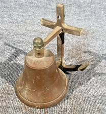 Vintage Brass Bell - 5 Inch with Anchor Wall Mount