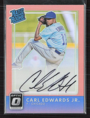 2016 Donruss Optic #RR-CJ Carl Edwards Jr. Auto Signature Orange #/99 Cubs (JT) - 第 1/2 張圖片