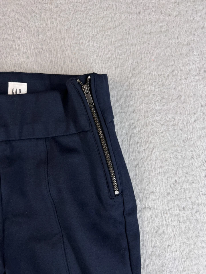 Pantalones Gap para mujer extra pequeños azul marino leggings cremallera lateral elásticos tiro medio algodón Foto 3 de 4