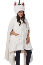 NWT Members Mark UNICORN Cozy Critter Wrap Super Soft Faux Fur Adult Sz OSFM