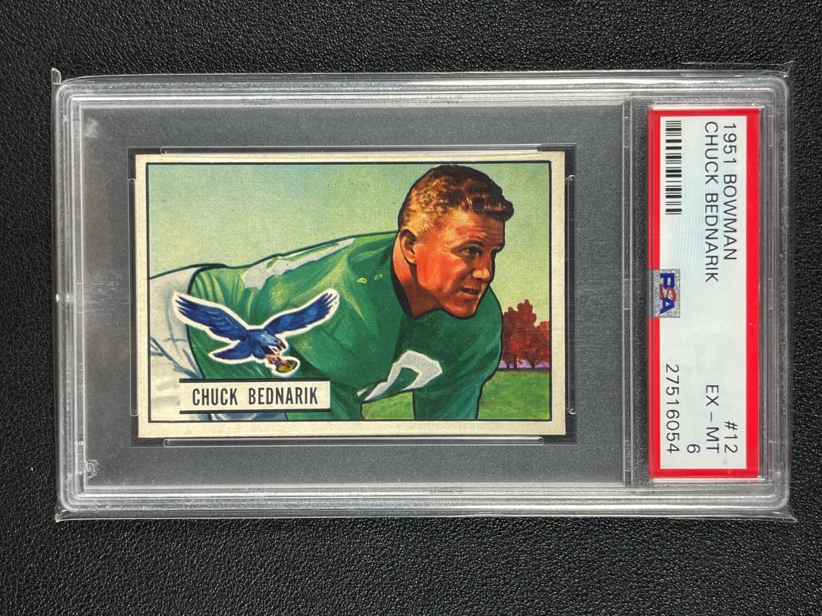 CHUCK BEDNARIK PSA 6 1951 BOWMAN FOOTBALL #12 VINTAGE 6054