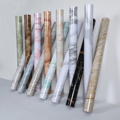 Width Marble Wallpaper Contact Paper Oil-proof Wall Stickers PVC Self Adhesive