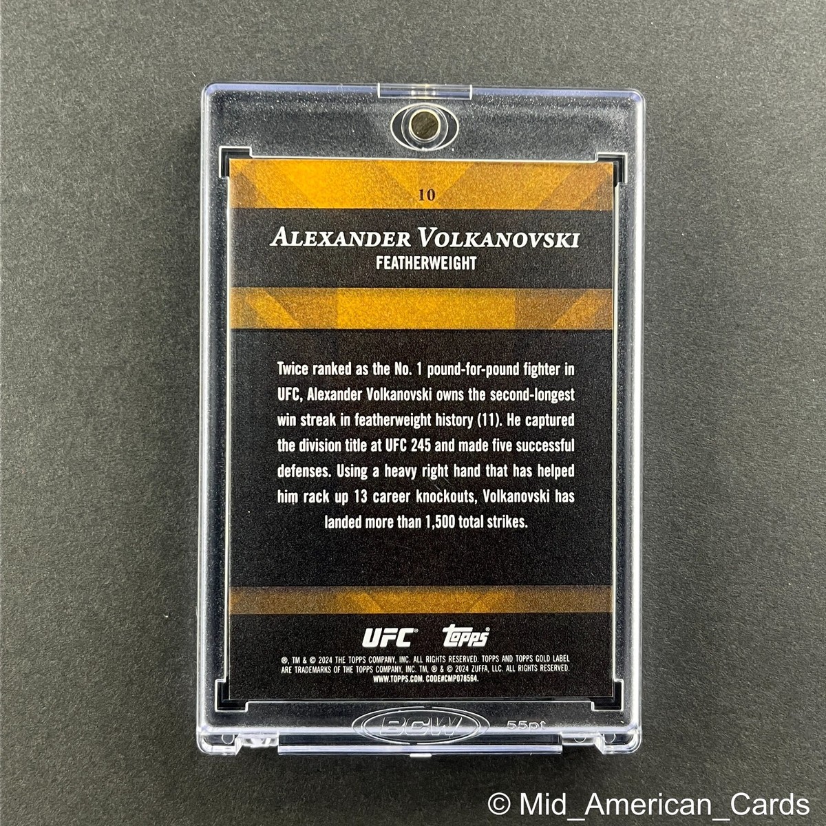 UFC　王者　アレクサンダー・ヴォルカノフスキー　ゴールドカード　psa10 UFC 王者 アレクサンダー・ヴォルカノフスキー ゴールドカード