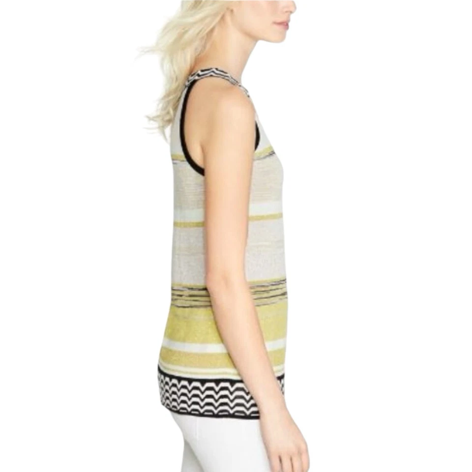 Suéter halter sin mangas a rayas metálicas multicolor WHBM para mujer talla S Foto 2 de 4