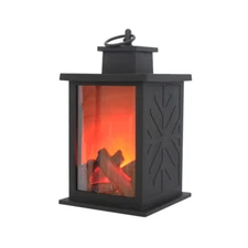 Simulated Fireplace LED Lantern Realistic Flame Lamp Night Light Indoor Decor
