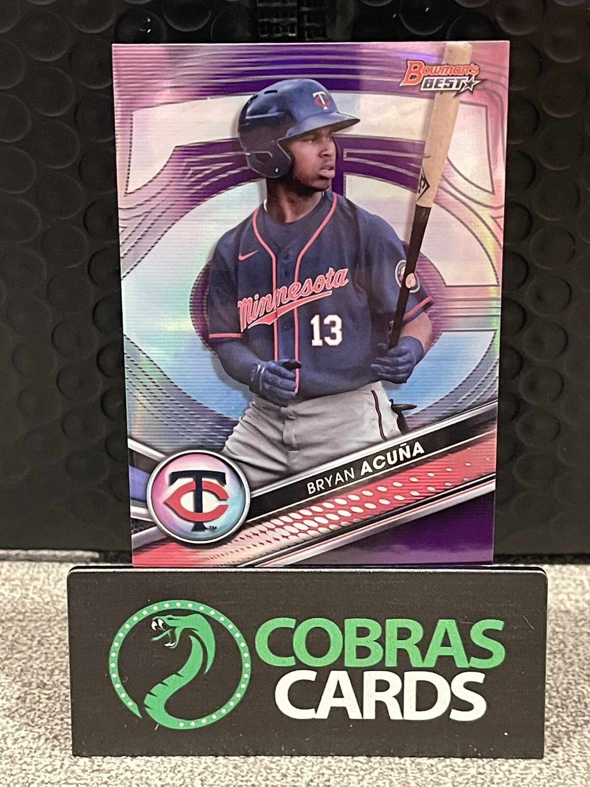 Bryan Acuna 2022 Bowman's Best Top Prospects Purple Refractor #/250 - Twins