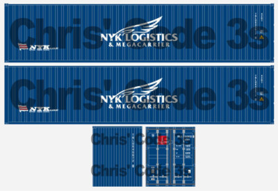 Code 3 selbstklebendes Vinyl Anhänger Aufkleber - NYK Logistics - 1/50 1/76 1/148