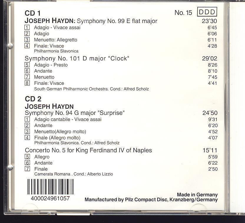 2 CD set: Joseph Haydn symphony 99 & 101 Clock, No 94 Surprise