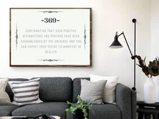 369 Affirmation wall art, digital download Wall Art Modern Home Decor