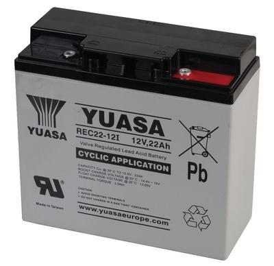 YUASA REC22-12, 18-LOCH GOLFTROLLEY AKKU PASST MOCAD-HILLBILLY 12V 22AH