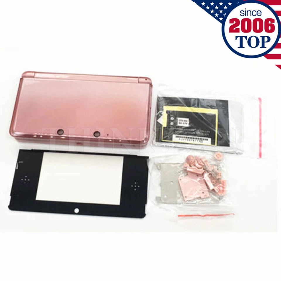Full Set Housing shell for Nintendo 3DS Replacement Case Cover Blue Pink 5 Color - Image 4 of 4