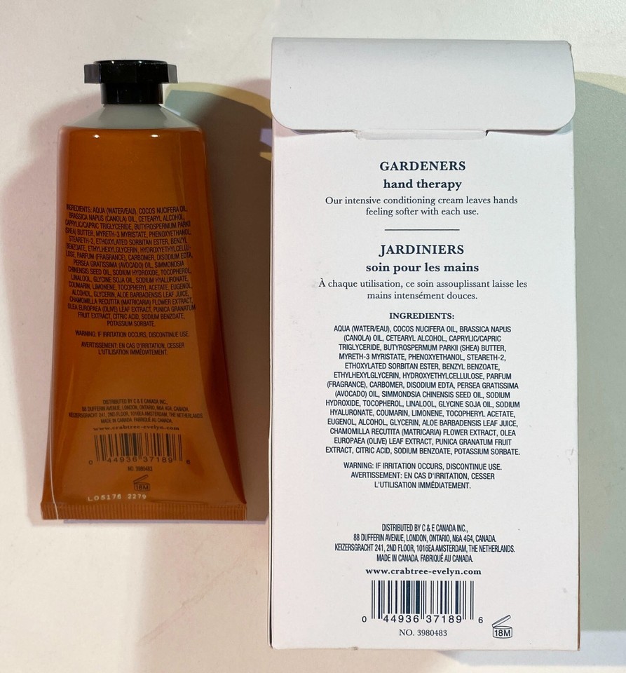 Crabtree & Evelyn GARDENERS Moisturizing Hand Therapy Cream 3.5 Oz. | eBay