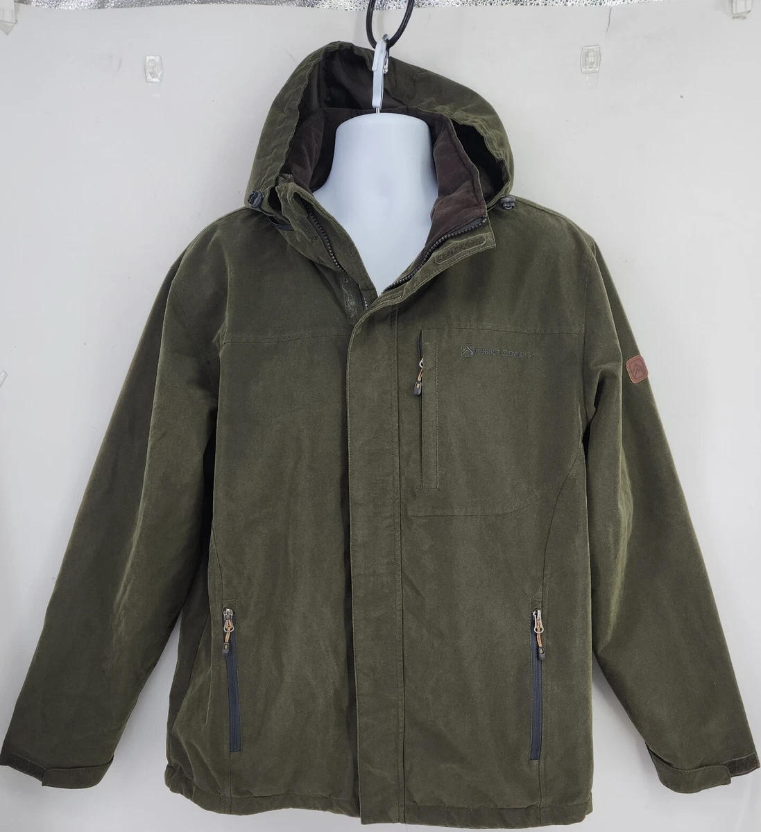 Rugged Element Trek Jacket Mens Large khaki green Fleece Lined