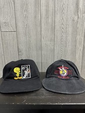 Vtg USPS Looney Tunes SnapBack Hats Lot Of 2 Stamp Collection Bugs & Tweety USA