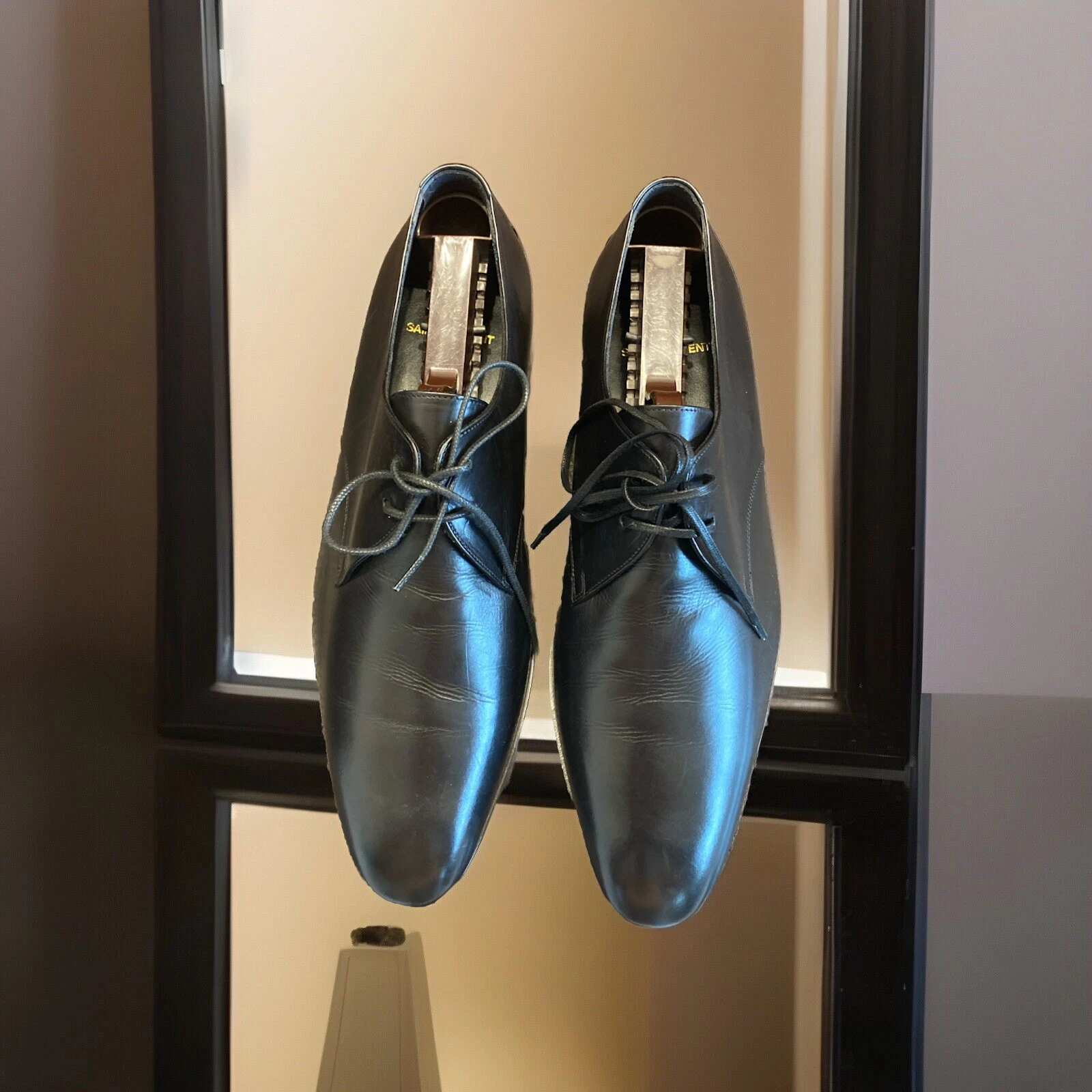 SAINT LAURENT (YSL) Saint Laurent scarpe uomo pelle nera TG41 Italia