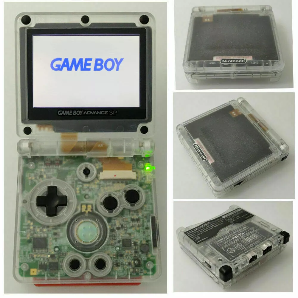 Nintendo Game Boy Advance GBA SP Silver System AGS 101 Brighter Mint New!  (Pick Button Color!)