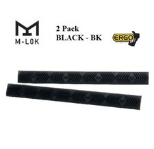 Ergo M-LOK WedgeLok Panels 4-Slot MLOK Rail Handguard Covers - BLACK -2 Pack NEW
