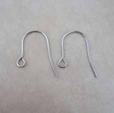 50 hypoallergenic 304 stainless steel ear wires 22 gauge 14.7mm hook