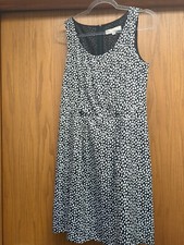 Loft Ann Taylor Women’s Sleeveless Summer Black & White Dress Size 8 Flowy 