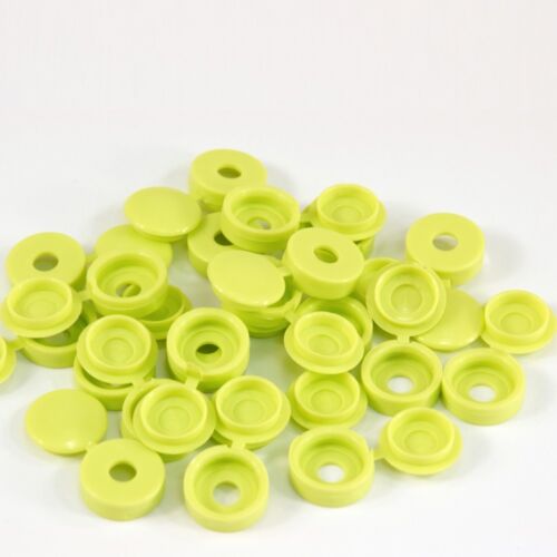 20 COLOUR SMALL PLASTIC HINGED SCREW FOLD OVER COVER CAPS 6g/8g Gauge M3.5 & M4 - Picture 52 of 81