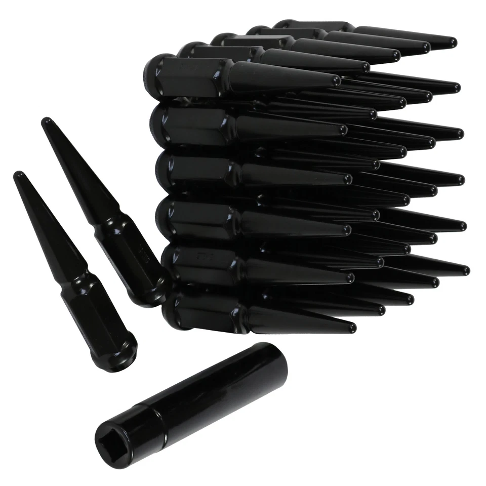 Tuercas de clavo sólido negras 9/16-18 32 piezas para Ford F250 F350 Dodge Ram 2500 3500 Foto 2 de 4