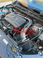 Coated Black For 2pc 2014-2016 Vw Jetta Passat With 1.8t L4 Turbo Air Intake Kit