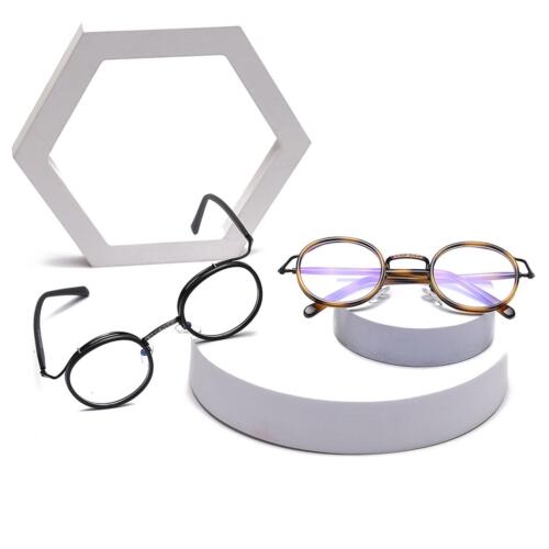 Vintage Literary Metal Retro Eyeglass Frame Round Clear Glasses Women Men - Photo 1/26
