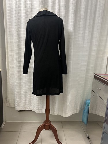 Antthony Originals Women Black Long Sleeve Knit Ruffle Long Cardigan SZ XS - Picture 3 of 4