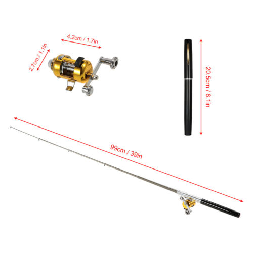 2 Sets Mini Fishing Rod Reel Combo Aluminum Alloy Fishing Rod And Fishing Reel - Picture 4 of 11