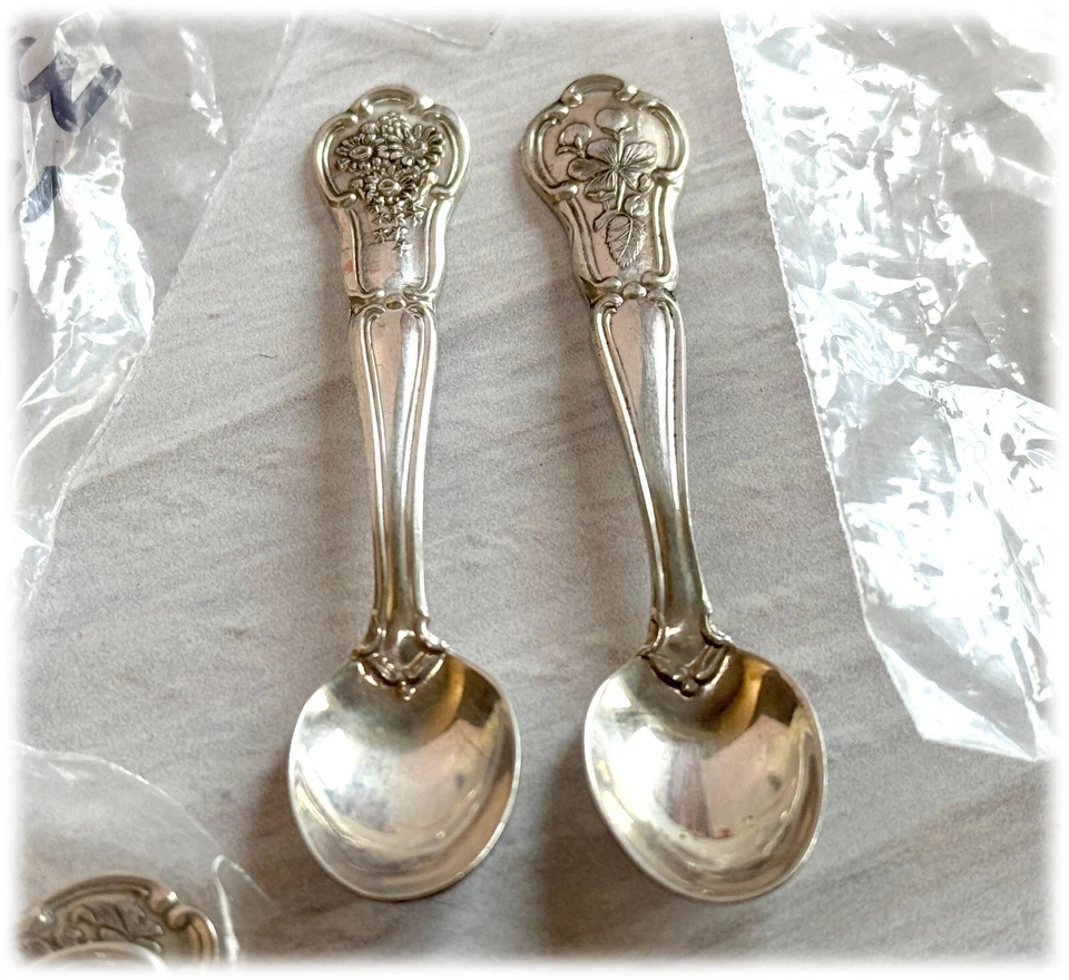 Franklin Mint Sterling Silver Salt Spoon State Flowers Variety YOUR CHOICE - Image 2 of 4